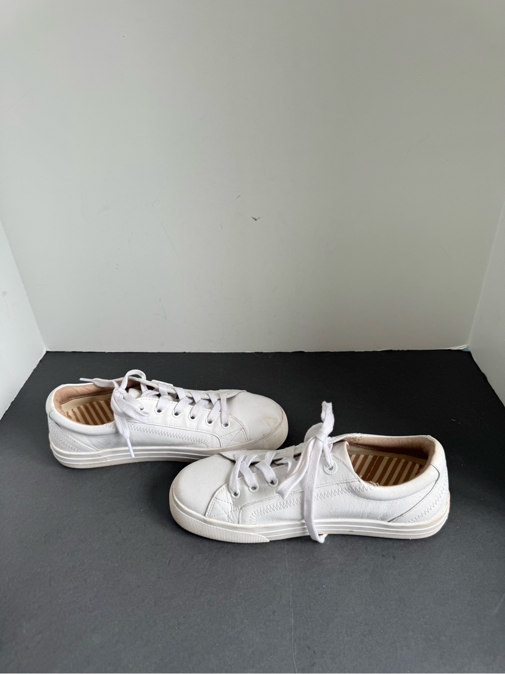 Taos Plim Soul Lux sneakers in white leather, zigzag stitching. Size 8 - Picture 8 of 12